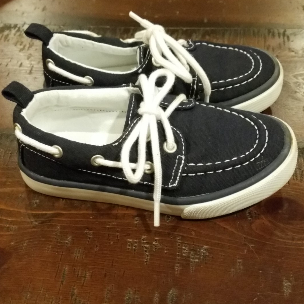 Gymboree Navy Boat Shoes Sz9 - Picture 2 of 2